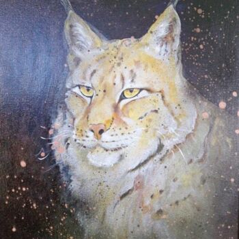 Pittura intitolato "lynx boréal - (d'ap…" da Elisabeth Renard, Opera d'arte originale, Altro