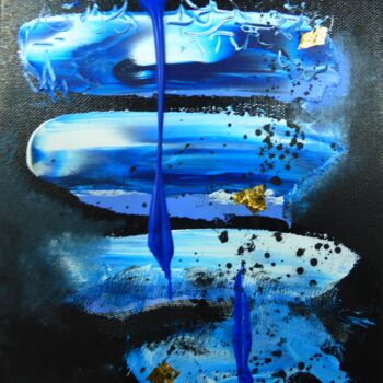 제목이 "bleu primaire renco…"인 미술작품 Elisabeth Renard로, 원작, 아크릴 나무 들것 프레임에 장착됨