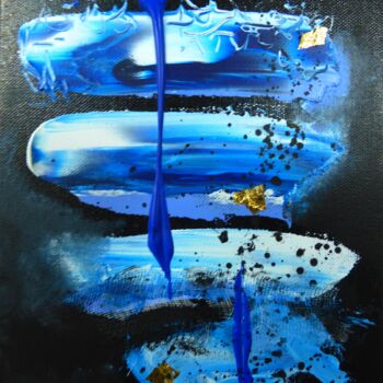 Painting titled "bleu primaire renco…" by Elisabeth Renard, Original Artwork, Acrylic Mounted on Wood Stretcher frame