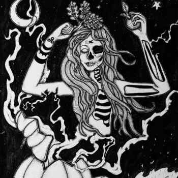 Desenho intitulada "Samhain" por Elisabeth Turci, Obras de arte originais, Tinta
