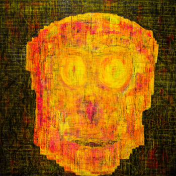 Картина под названием "Skull 6" - Elisabeth Vaz, Подлинное произведение искусства, Масло