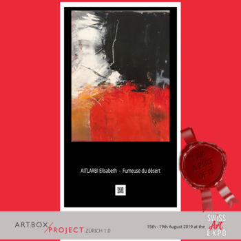 Painting titled "Fumeuse du désert" by Elisabeth Ait Larbi-Mangourny, Original Artwork, Oil Mounted on Wood Stretcher frame