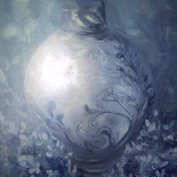 Pintura intitulada "vaso azul" por Elisabeth Ebailoni, Obras de arte originais