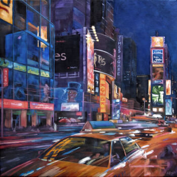 Peinture intitulée "ny-times-square-2.j…" par Elisabeth Bazin, Œuvre d'art originale, Acrylique