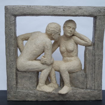 Sculpture titled "La déclaration" by Elisabeth Fillet, Original Artwork, Terra cotta