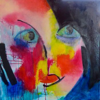 Malarstwo zatytułowany „selfie de printemps” autorstwa Elisabeth Pierret, Oryginalna praca, Olej Zamontowany na Drewniana ra…