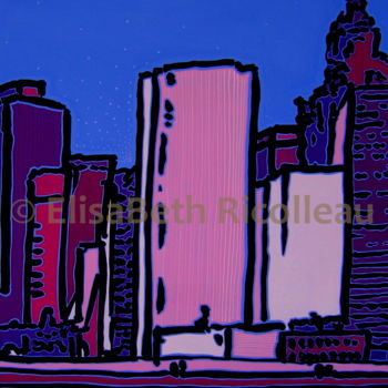 Malerei mit dem Titel "New York City 04 -…" von Elisabeth Ricolleau Artiste Peintre, Original-Kunstwerk