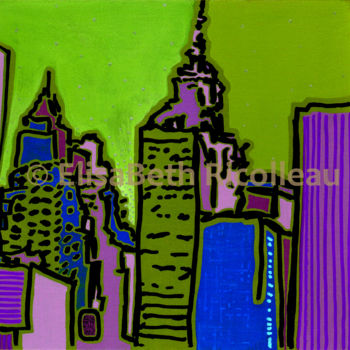 Malarstwo zatytułowany „New York City 10 -…” autorstwa Elisabeth Ricolleau Artiste Peintre, Oryginalna praca