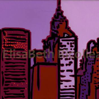 Картина под названием "New York City 13 -…" - Elisabeth Ricolleau Artiste Peintre, Подлинное произведение искусства