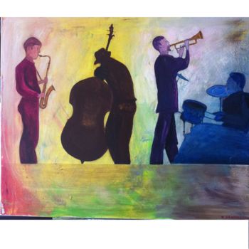 Painting titled "jazz" by Elisabetta Grappasonni, Original Artwork, Acrylic