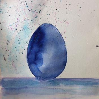 Malerei mit dem Titel "Le 4 stagioni -Inve…" von Elisabetta Grappasonni, Original-Kunstwerk, Aquarell