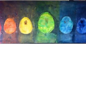 Malerei mit dem Titel "Rainbow" von Elisabetta Grappasonni, Original-Kunstwerk, Acryl