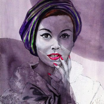 Malerei mit dem Titel "Lizabeth" von Elisabetta Grappasonni, Original-Kunstwerk, Acryl
