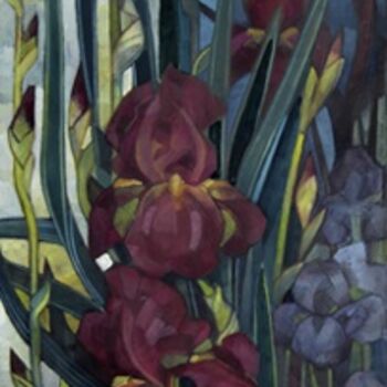 Painting titled "iris" by Elisabetta Trevisan, Original Artwork, Oil