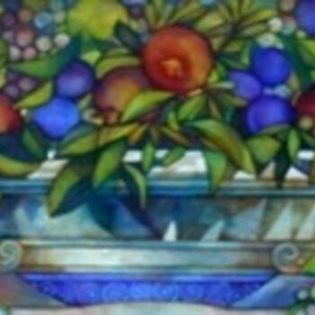 Pittura intitolato "La frutta e i fiori" da Elisabetta Trevisan, Opera d'arte originale