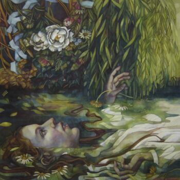 Malarstwo zatytułowany „Ophelia” autorstwa Elisabetta Trevisan, Oryginalna praca, Olej
