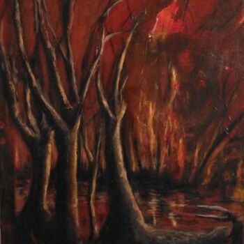 Painting titled "Anima in Fiamme ( T…" by Elisabetta Groppi, Original Artwork, Acrylic