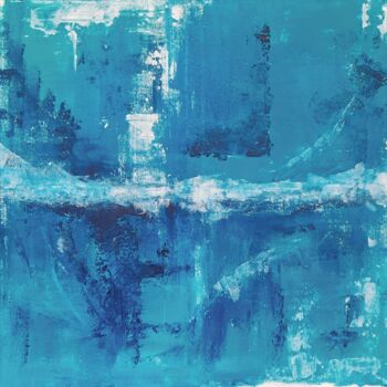 Картина под названием "Colours of a lake" - Elisa Perri, Подлинное произведение искусства, Акрил Установлен на Деревянная ра…