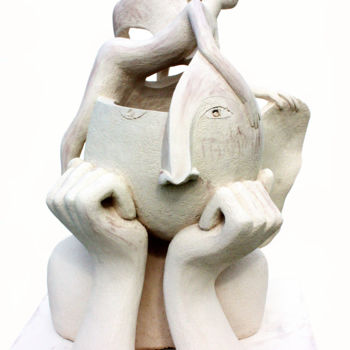 Sculptuur getiteld "Flight Desire" door Elisaveta Sivas, Origineel Kunstwerk, Klei