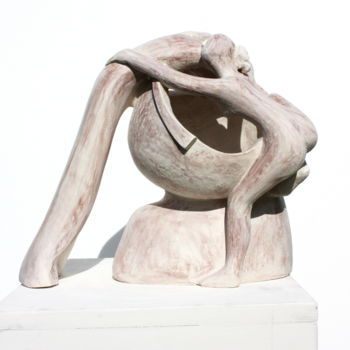 Sculpture intitulée "Into His Mind" par Elisaveta Sivas, Œuvre d'art originale, Argile