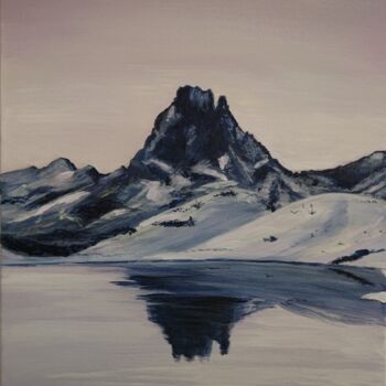 Painting titled "Le pic du midi d'Os…" by Elise Broca, Original Artwork, Acrylic Mounted on Wood Stretcher frame