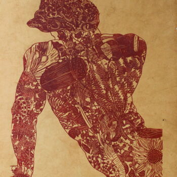 Printmaking titled "Horepasosme" by Elise De Witte, Original Artwork, Linocuts