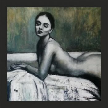 Pintura intitulada "La rêveuse" por Elise Milano, Obras de arte originais
