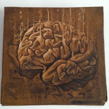Painting titled "Brain" by Elisee Skayzoo, Original Artwork, Ink