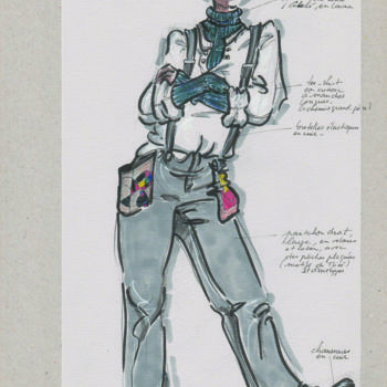 Dessin intitulée "Dandy V" par Elisabeth Tiffon (Eli TIFFON CUENCA), Œuvre d'art originale, Stylo à bille