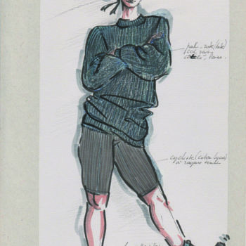 Dessin intitulée "Dandy VIII" par Elisabeth Tiffon (Eli TIFFON CUENCA), Œuvre d'art originale, Stylo à bille