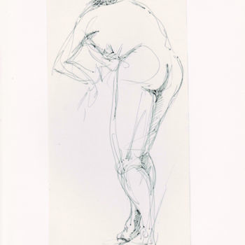 Tekening getiteld "L'acrobate bis" door Elisabeth Tiffon (Eli TIFFON CUENCA), Origineel Kunstwerk, Balpen