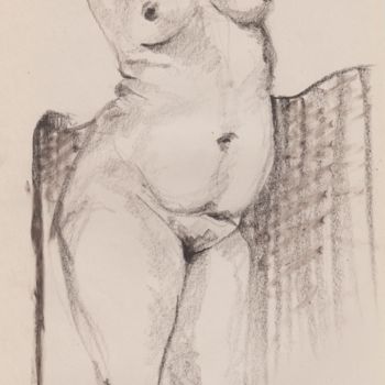 Рисунок под названием "Volupté IX" - Elisabeth Tiffon (Eli TIFFON CUENCA), Подлинное произведение искусства, Карандаш