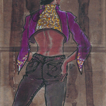 제목이 "La Gitane VI"인 그림 Elisabeth Tiffon (Eli TIFFON CUENCA)로, 원작, 잉크
