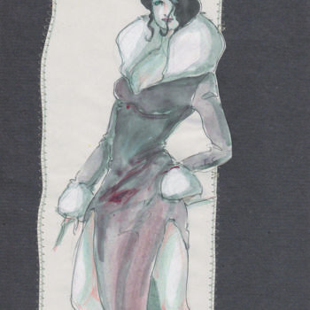 Drawing titled "Panthère VI" by Elisabeth Tiffon (Eli TIFFON CUENCA), Original Artwork, Marker