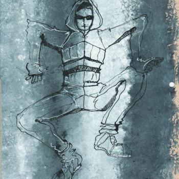 Rysunek zatytułowany „Hybride II” autorstwa Elisabeth Tiffon (Eli TIFFON CUENCA), Oryginalna praca, Marker