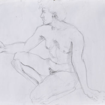 Drawing titled "L'acrobate IV" by Elisabeth Tiffon (Eli TIFFON CUENCA), Original Artwork, Pencil