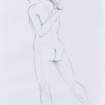Drawing titled "L'acrobate V" by Elisabeth Tiffon (Eli TIFFON CUENCA), Original Artwork, Pencil