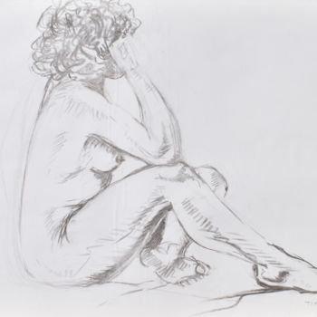 Drawing titled "La danseuse" by Elisabeth Tiffon (Eli TIFFON CUENCA), Original Artwork, Pencil