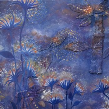 Peinture intitulée "Blue Velvet B" par Elisabeth Tiffon (Eli TIFFON CUENCA), Œuvre d'art originale, Aquarelle