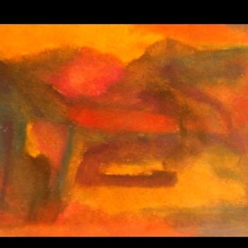 Painting titled "Coucher de soleil (…" by Elitrompe, Original Artwork, Pastel