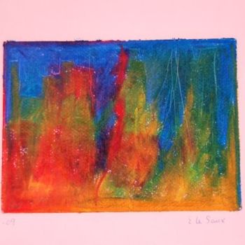 Peinture intitulée "L'Incendie" par Elitrompe, Œuvre d'art originale, Pastel