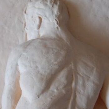 Скульптура под названием "Le Boxeur manchot" - Elitrompe, Подлинное произведение искусства, Терракота