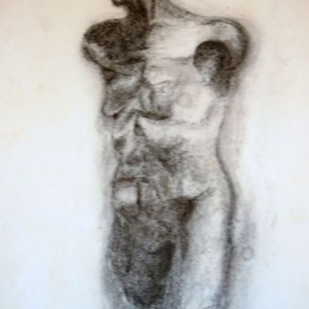 Dessin intitulée "Buste de vieille fe…" par Elitrompe, Œuvre d'art originale