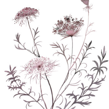 Painting titled "Queen Anne's Lace N…" by Elizabeth Becker, Original Artwork, Watercolor