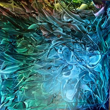 Картина под названием "LUMINESCENCE BLEUE" - Elizabeth Estienne, Подлинное произведение искусства, Масло