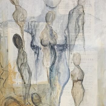 Pintura titulada "Ghosts in the machi…" por Elizabeth Hefty-Khoury, Obra de arte original, Acrílico Montado en Otro panel rí…