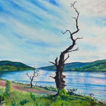 Painting titled "Loch Tay, Scotland" by Elizabeth Sadler, Original Artwork, Watercolor