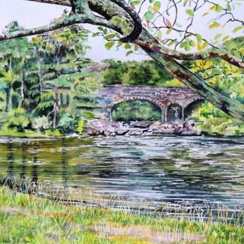 Malerei mit dem Titel "The River Lyon, Sco…" von Elizabeth Sadler, Original-Kunstwerk, Aquarell