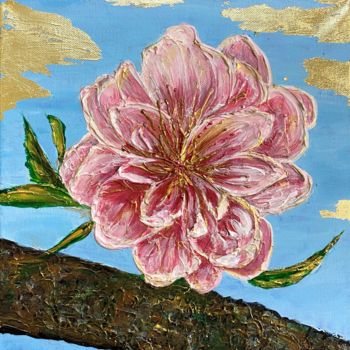 Картина под названием "Цветок сакуры 2" - Елизавета Вершинина, Подлинное произведение искусства, Акрил Установлен на Деревян…