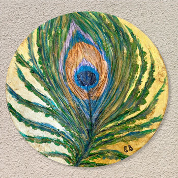 제목이 "Перо павлина"인 미술작품 Елизавета Вершинина로, 원작, 아크릴 나무 들것 프레임에 장착됨